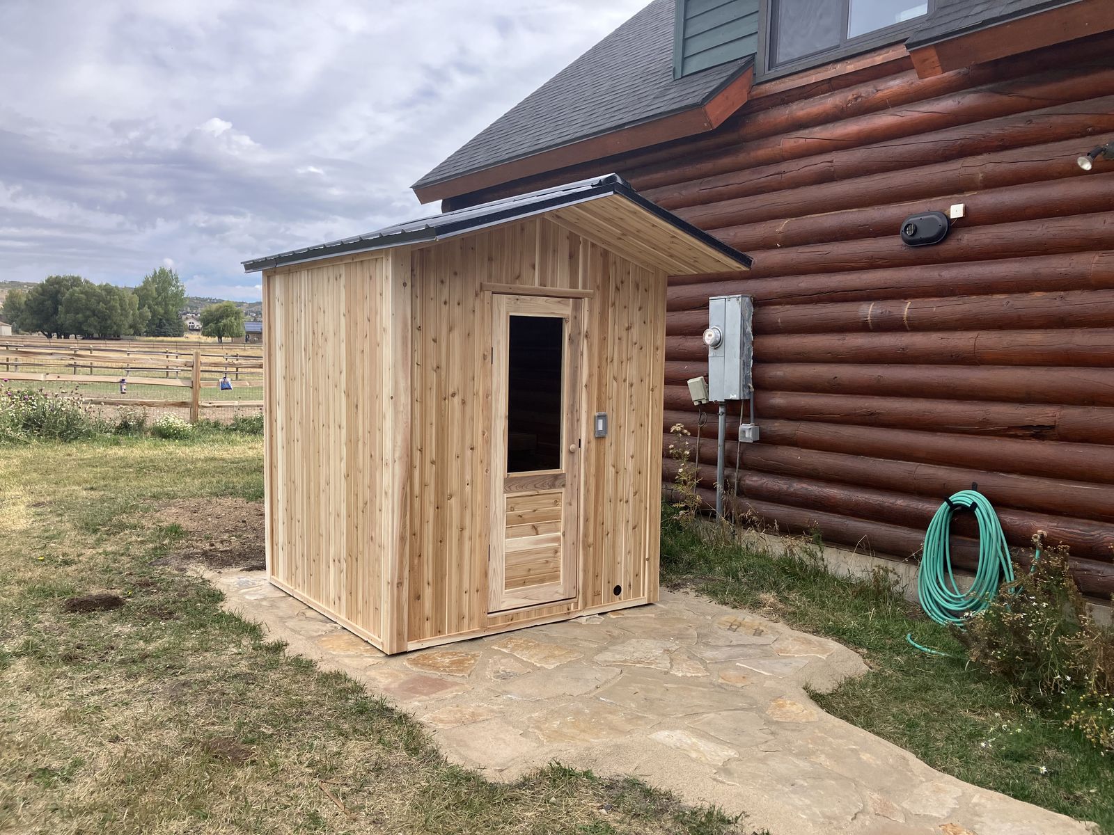 Cedar sauna installation